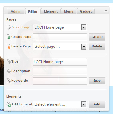 Elements CMS site administrabil panou